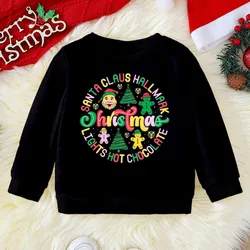 Sudadera navideña para niños con capucha, estampado Papá Noel