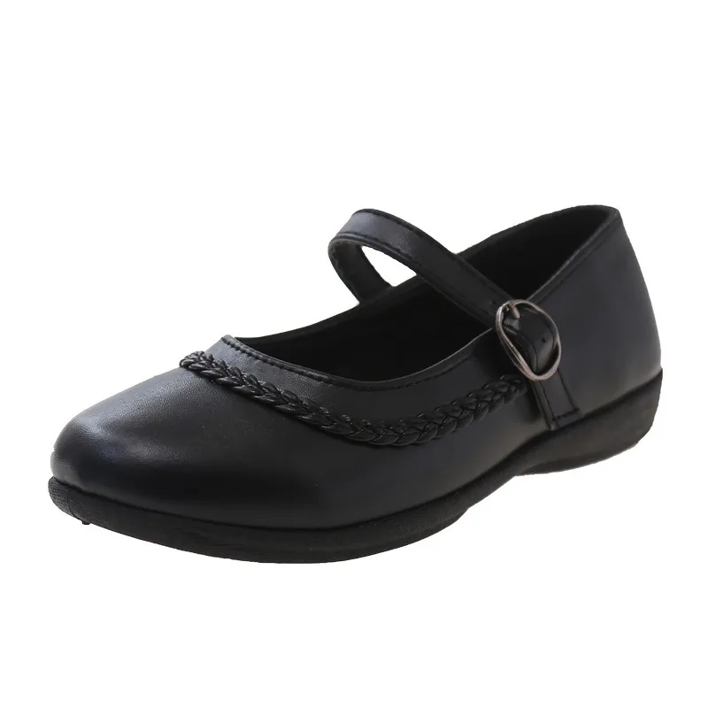 Zapatos escolares antideslizantes de piel para niña, retro planos - imagen 5