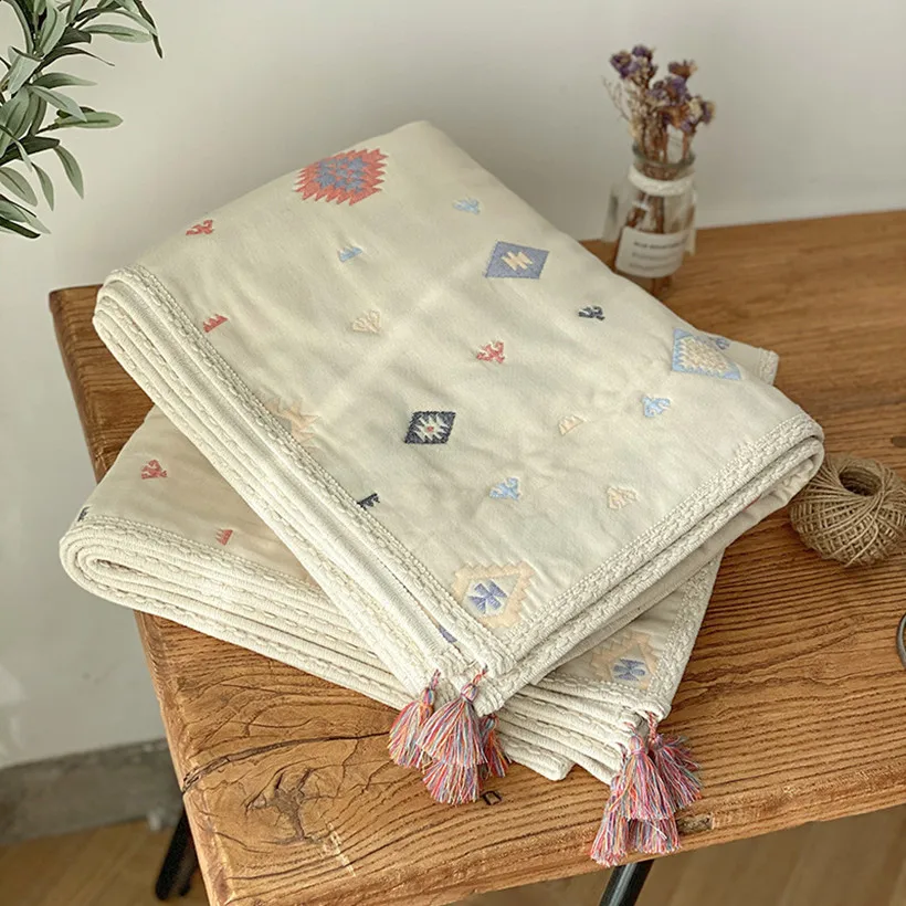 Manta envolvente recién nacidos muselina orgánica estilo bohemio - imagen 3