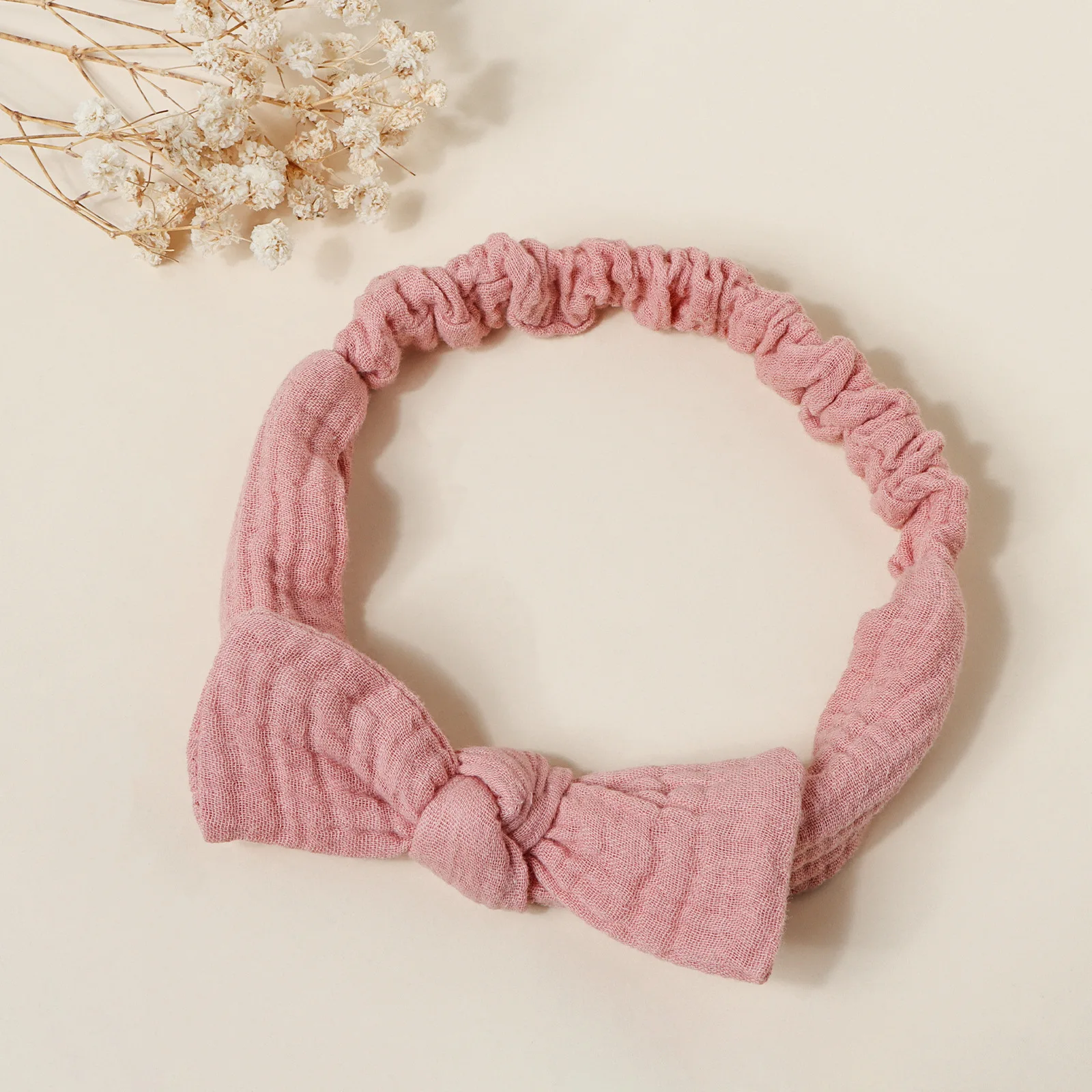 Diadema elástica de algodón con lazo para bebé recién nacido - imagen 2