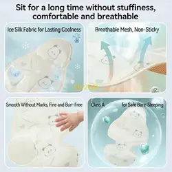 QX2D Cojín suave para cochecito de verano: piel ventilada y cómoda