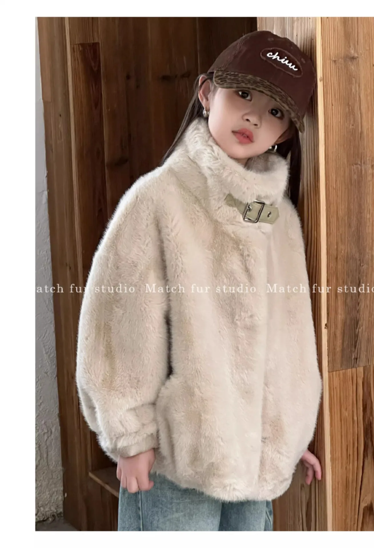 Abrigo acolchado de piel sintética para niños de invierno - imagen 4