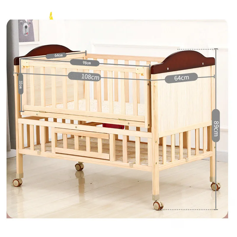 Cuna eléctrica multifuncional de madera maciza para bebé - imagen 5