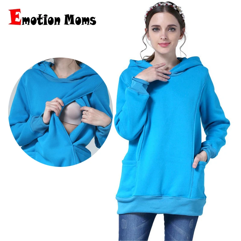 Sudadera de forro polar para lactancia de invierno maternidad cálida - imagen 2