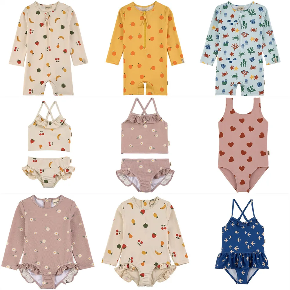 Traje de baño KU para niña floral – conjunto a juego - imagen 3
