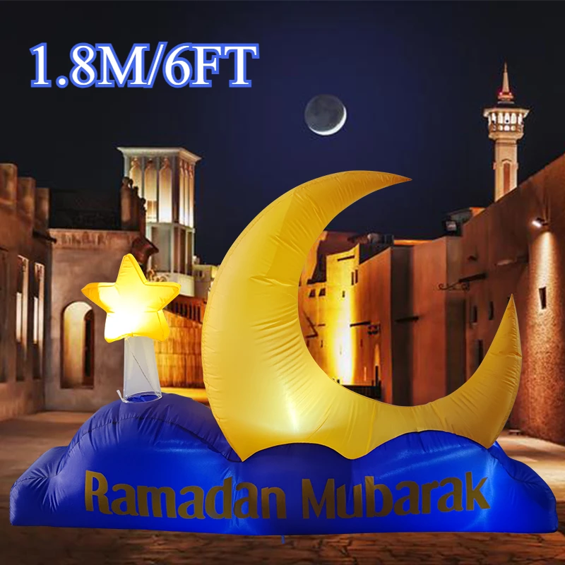 Decoración inflable de Ramadán para casa con luna y estrellas - imagen 3