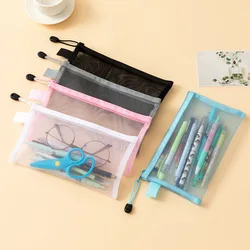 Bolsa de malla impermeable con cremallera para material escolar