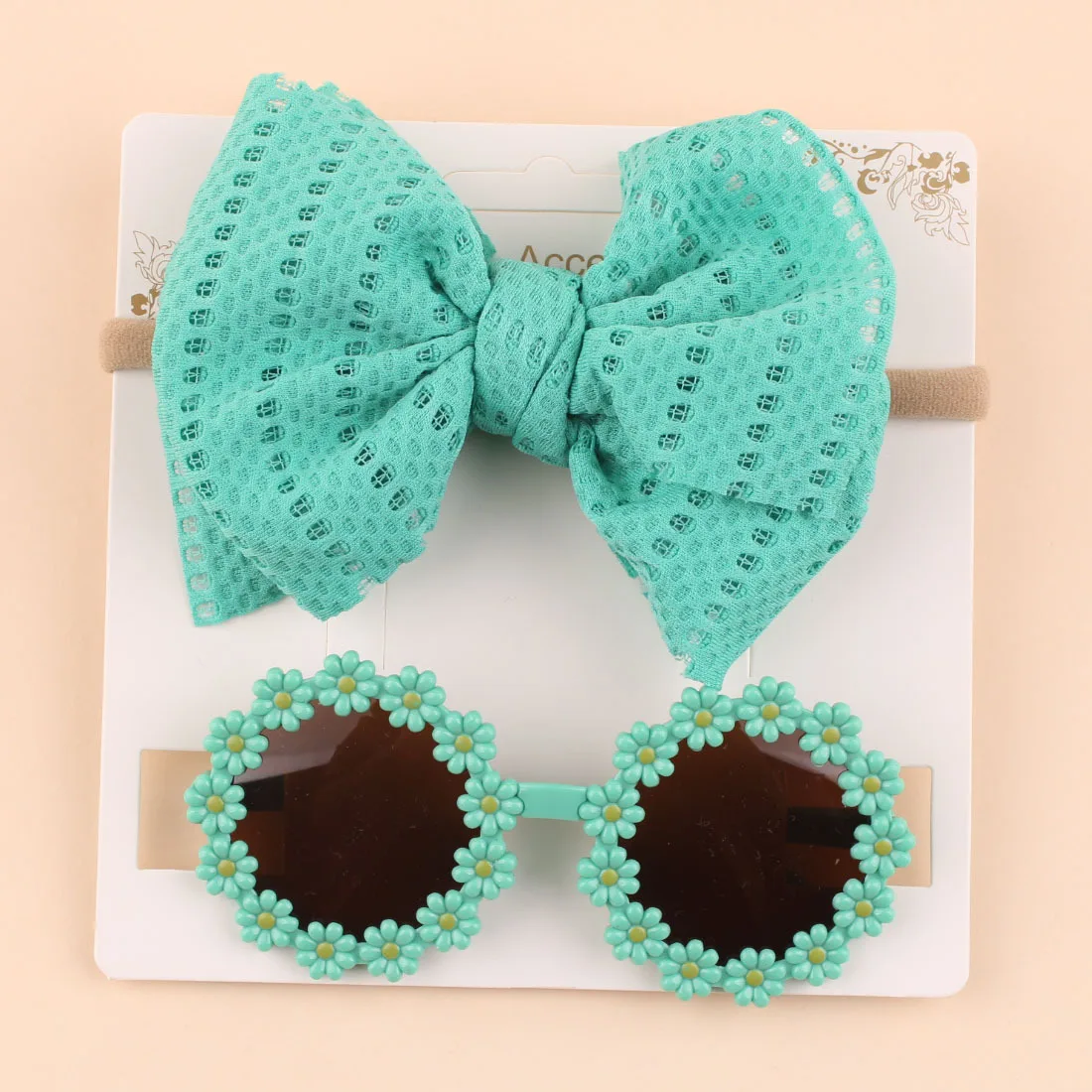 Gafas de sol bebé con diadema, lazo y banda elástica para cabello - imagen 2