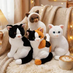 Peluche de gato gris y naranja de dibujos animados, suave y decorativo