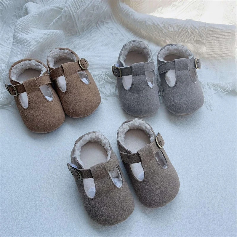 Zapatos de bebé para primeros pasos de felpa cálida, suela blanda - imagen 3
