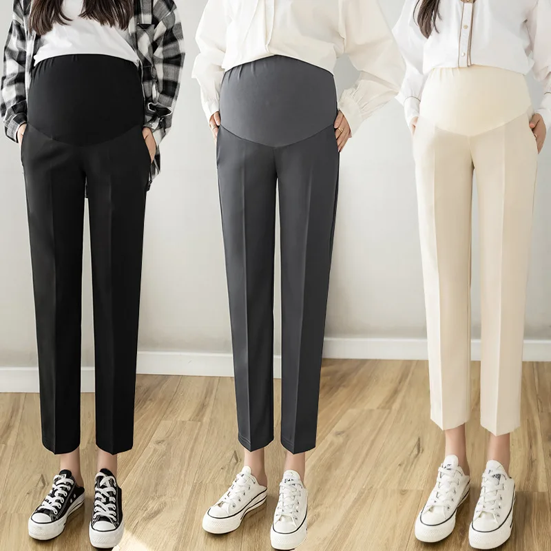 Pantalones de maternidad elásticos para embarazada, efecto vientre - imagen 4