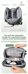 Bolsa impermeable de baño con separador húmedo y seco para viaje