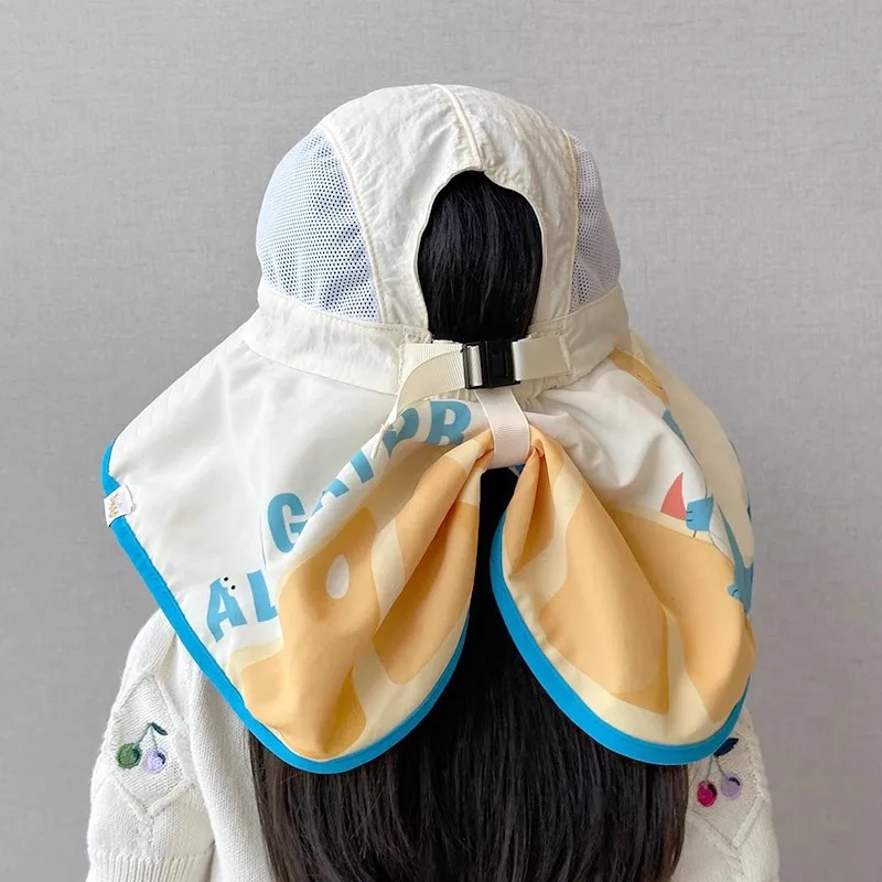 Sombrero de sol infantil de ala ancha, transpirable y con protección