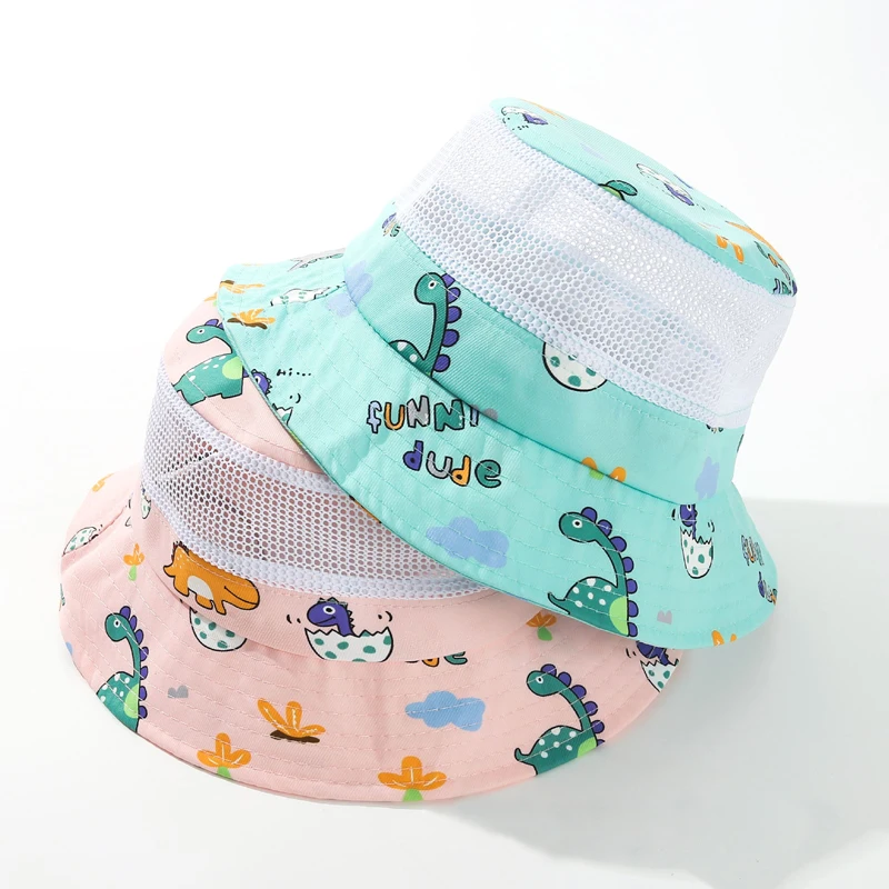 Sombrero infantil de verano de malla con dinosaurios