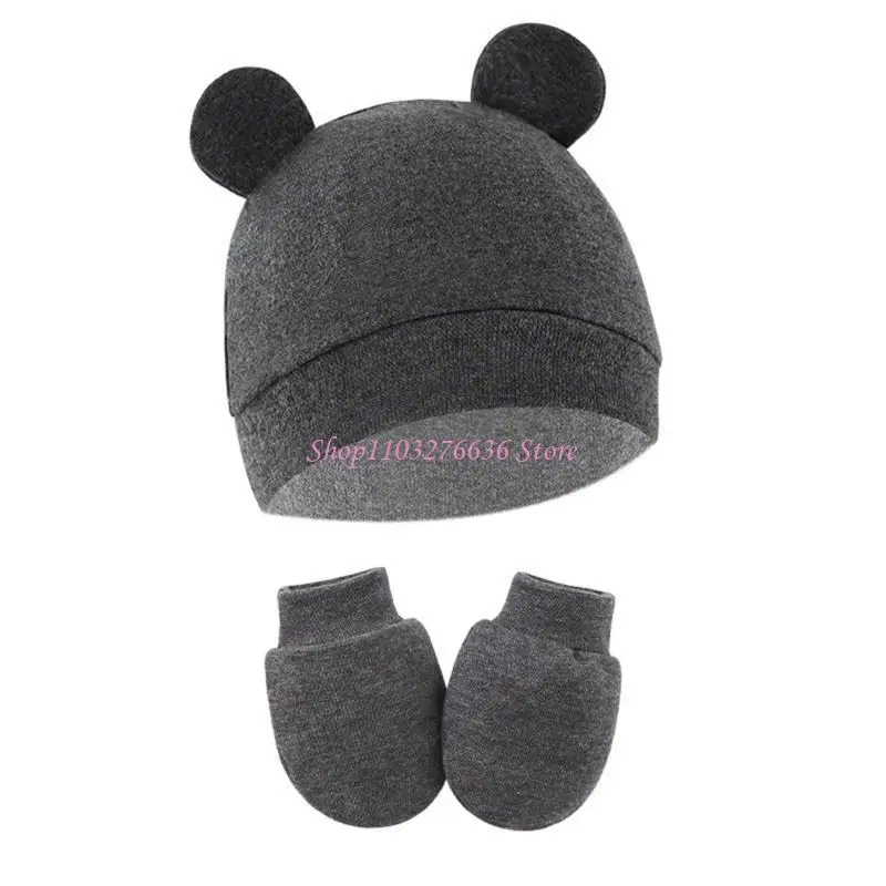 Gorro y guantes antiarañazos para bebé