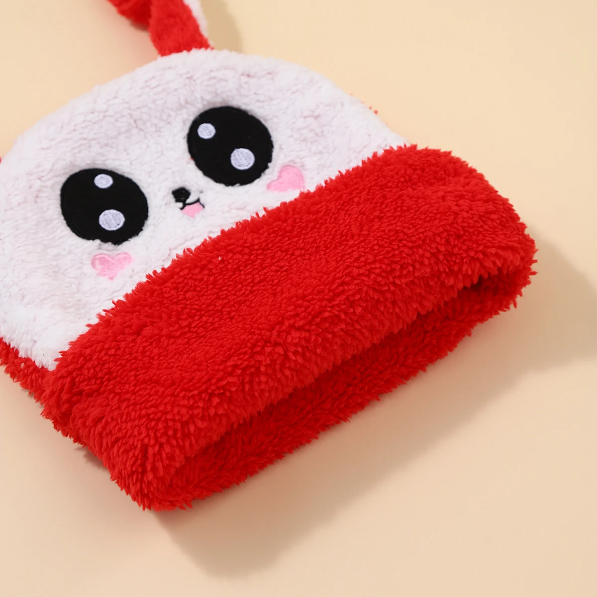 Gorro de terciopelo coral con conejo animado para bebé invierno - imagen 2