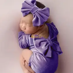 Conjunto de terciopelo para recién nacido – traje elegante en fotos