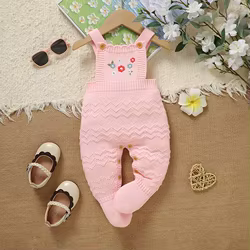 Pelele floral de punto para niña recién nacido