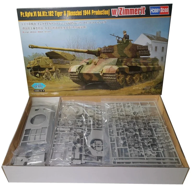 Maqueta de tanque Tiger II Zimmerit de ensamblaje Trumpeter