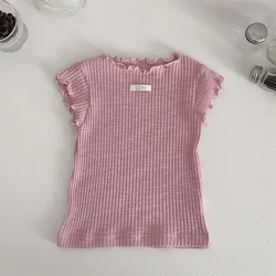 Camiseta de verano para bebé color liso suave y cómoda