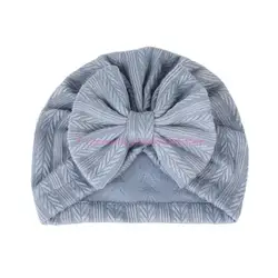 85AE Turbante de bebé con lazo y nudo, gorrito infantil suave