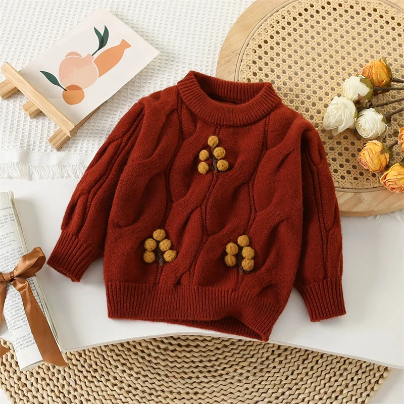 Jersey de invierno acolchado para niñas, punto cálido