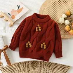 Jersey de invierno acolchado para niñas, punto cálido