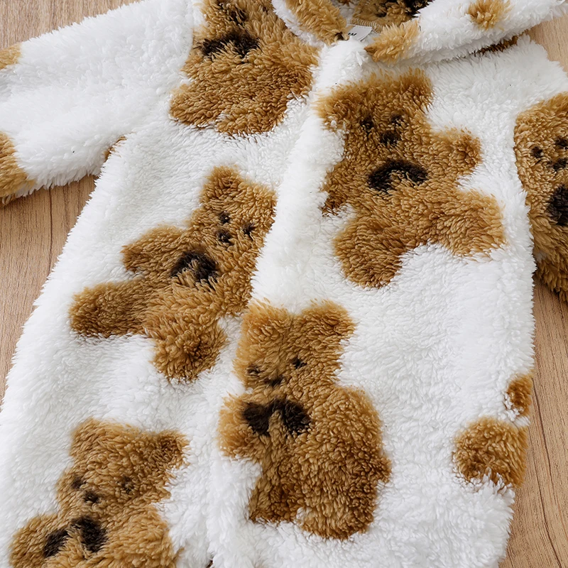 Pelele bebé recién nacido unisex manga larga oso blanco invierno - imagen 4