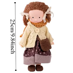 Muñeca Waldorf de peluche suave, hecha a mano para niños