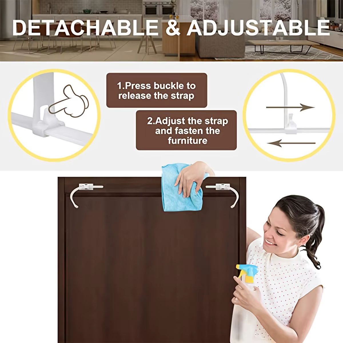 Correas antideslizantes para muebles – Evitan caídas y protegen niños - imagen 2