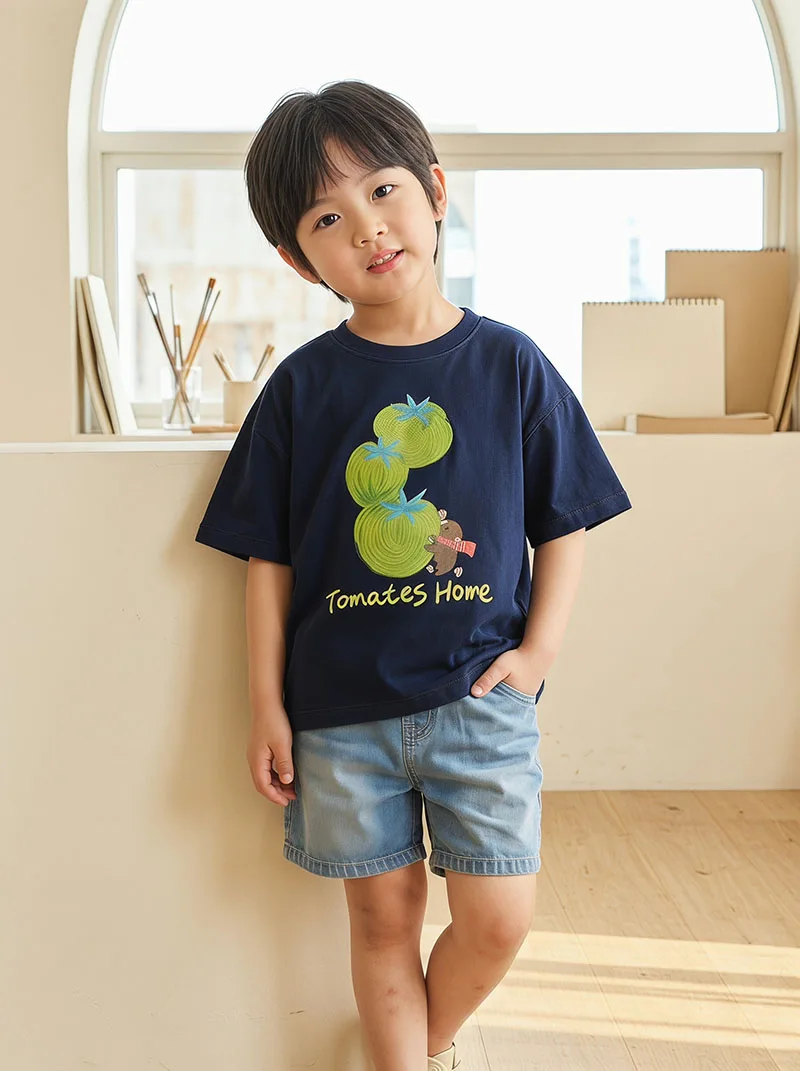 MILANCEL camiseta de verano holgada ventilada con dibujos de tomate
