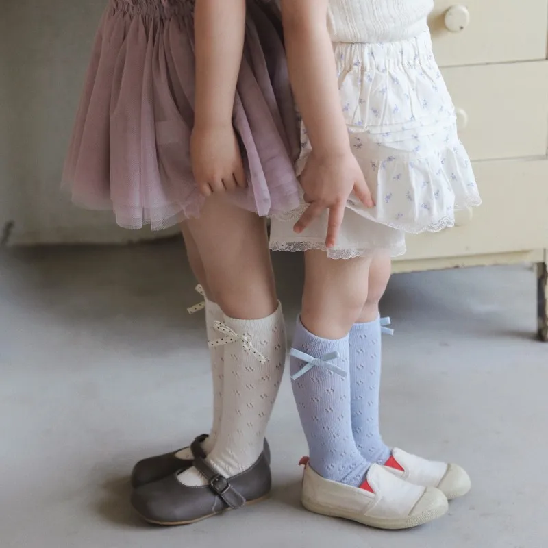 Calcetines finos transpirables para niños - estilo malla con lazo - imagen 3
