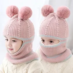 Gorro tejido con orejas de oso para bebés y niños