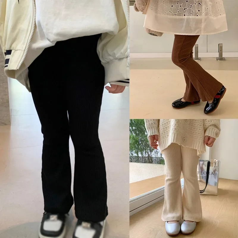 Pantalones acampanados elásticos de primavera-otoño para niñas - imagen 4