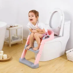 Asiento de inodoro infantil plegable con reposapiés antideslizantes