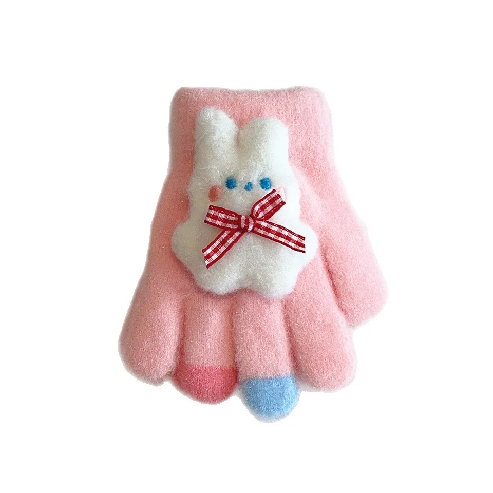 Guantes de invierno infantiles con diseño de conejo