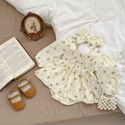 MILANCEL Body bebé floral de lino para niña