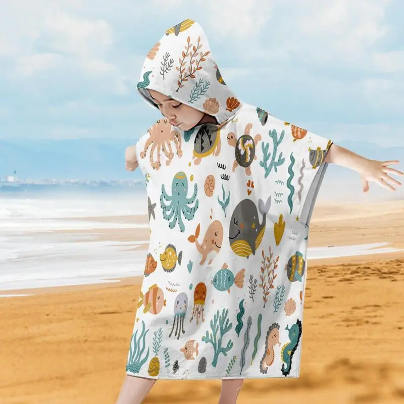 Toalla con capucha suave de microfibra para bebé – Baño y playa - imagen 5
