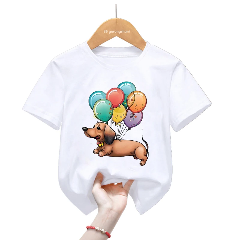 Camiseta divertida con perro salchicha kawaii para niños – Verano - imagen 2
