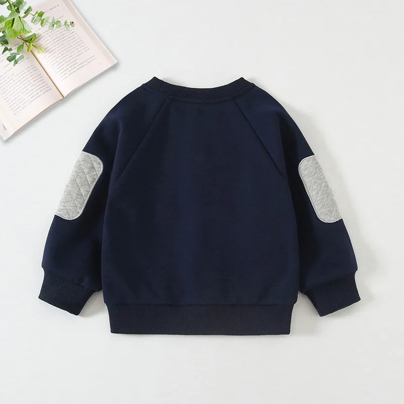 Sudadera de manga larga infantil con cuello redondo, holgada - imagen 4