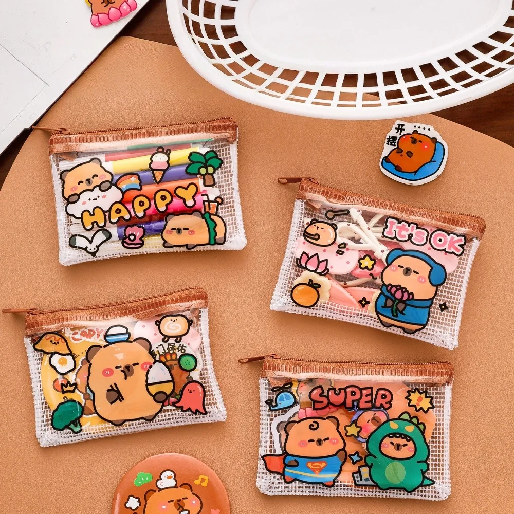 Monedero infantil impermeable de PVC capibara, mini organizador - imagen 5