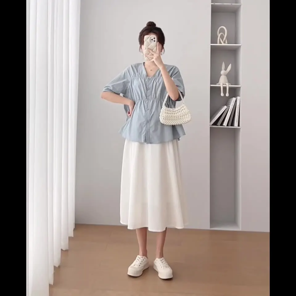 Falda premamá ligera verano – Cómoda y fresca para embarazadas - imagen 5