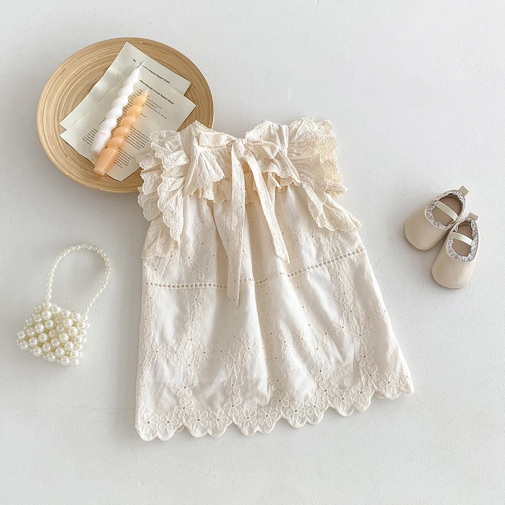 Vestido de verano con encaje para niñas – algodón transpirable - imagen 5