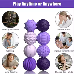 Bolas antiestrés de silicona con textura sensorial para mano