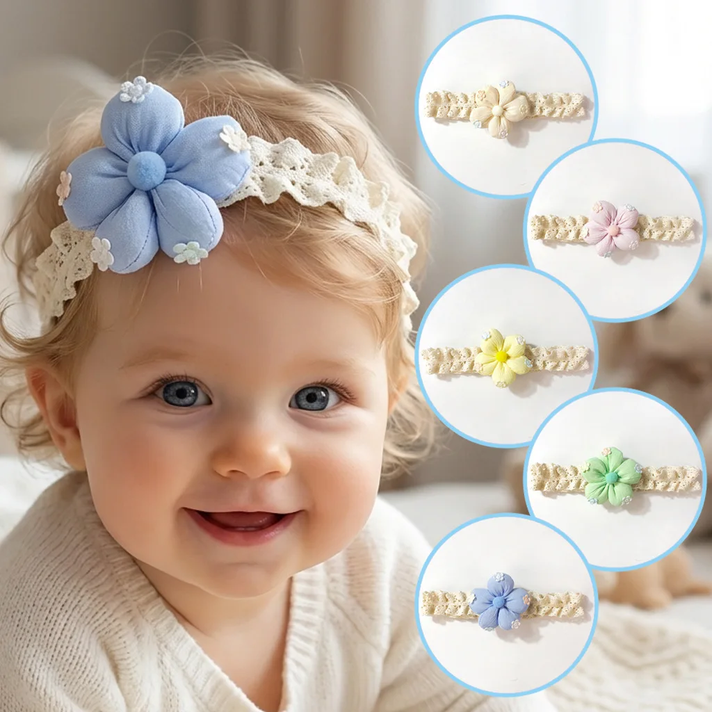 Diadema bebé con flores 3D – Accesorio pelo infantil para niña - imagen 4