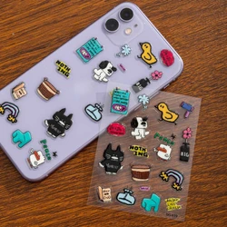 Pegatinas decorativas de perrito pintadas a mano estilo INS