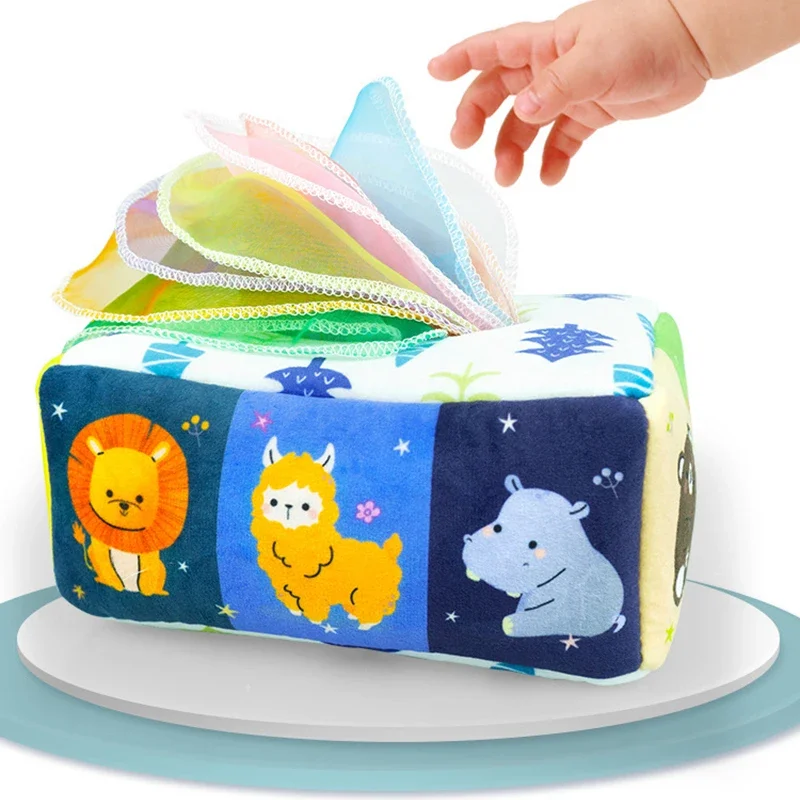 Juguete Montessori para bebé: caja de pañuelos sensorial - imagen 4
