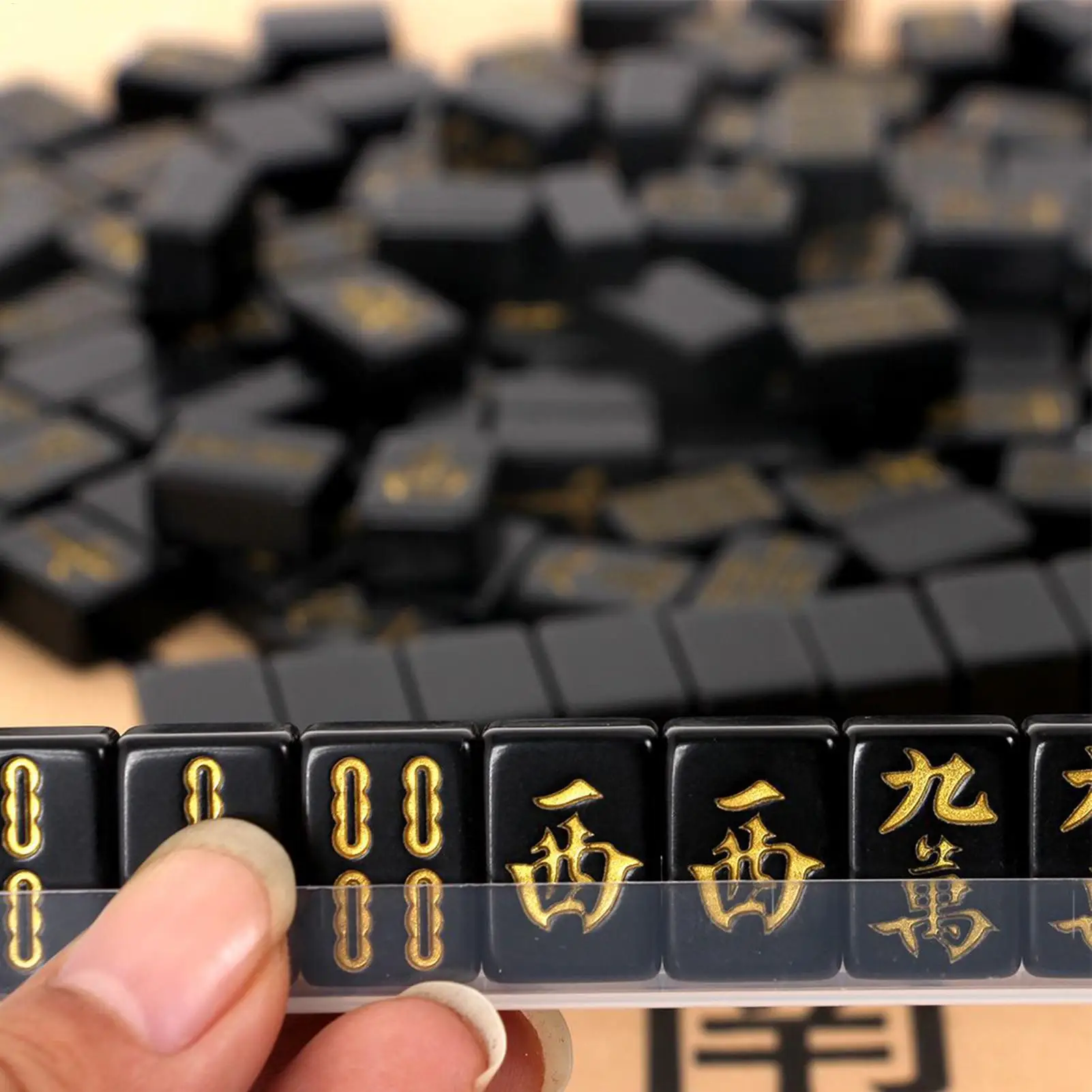 Juego de mahjong portátil con dados y soportes para principiantes
