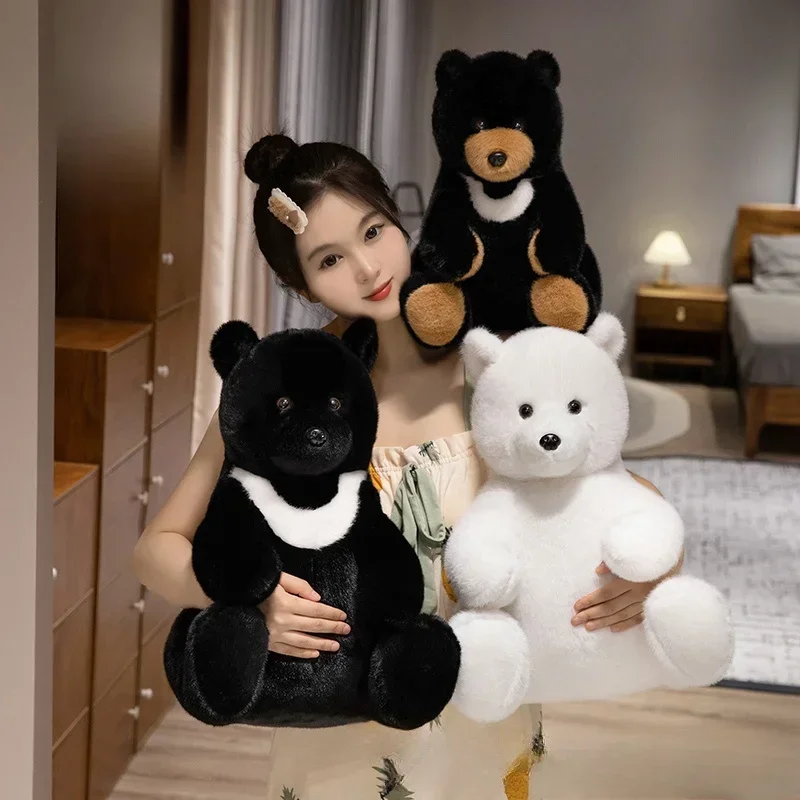 Oso de peluche negro y polar blanco, regalo para Navidad o cumpleaños - imagen 4