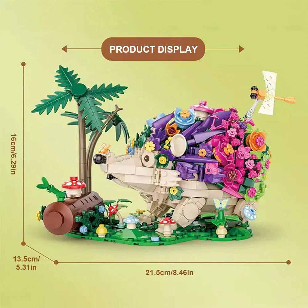 Bloques de construcción con flores y erizo para niños - imagen 2